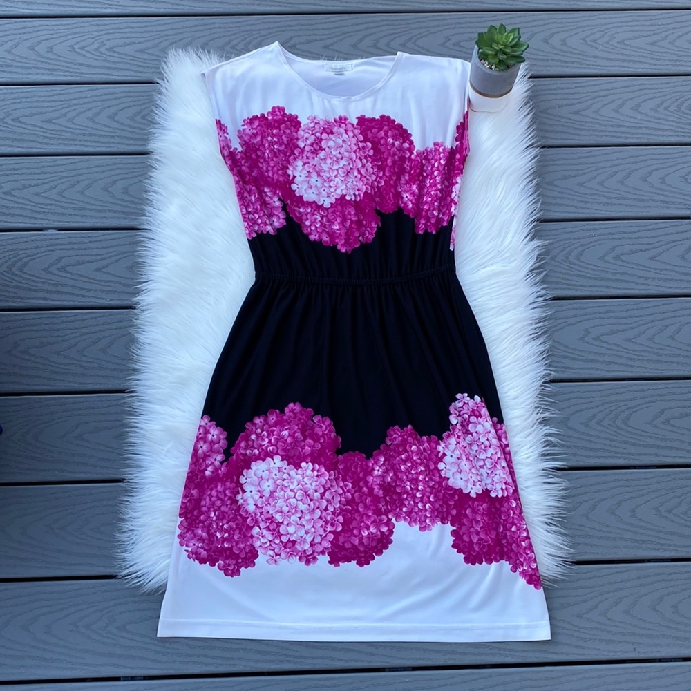 Dress barn floral printed elastic waist dress